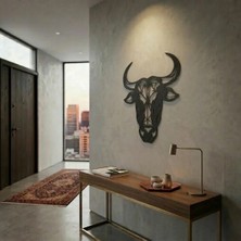 Ronanna Geometrik Boğa Duvar Tablosu Mdf Lazer Kesim Modern Duvar Süsü Minimal Boğa Figürlü Dekor