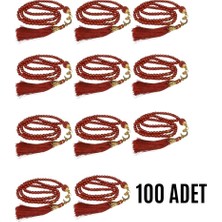 LTG Nova Namaz Tesbihi Vavlı 99'lu Cam Incili 35 Besmele-I Şerif Dua Kartı Ile Bordo Renk Hediyelik 100 Adet