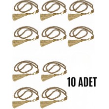 LTG Nova Namaz Tesbihi Vavlı 99'lu Cam Incili 35 Besmele-I Şerif Dua Kartı Ile Süt Kahve Renk Hediyelik 10 A