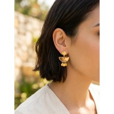 Museum Of You Bohem Tarz Altın Renk Yuvarlak Sallantılı Küpe - Kadın Takı Aksesuar