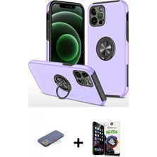 Marsilyan™- iPhone 12 Pro Max Kılıf Odak Form Prime - Şeffaf Temperli Cam Ekran Koruyucu + Mavi Renkli Kamera Lens Koruma Cam