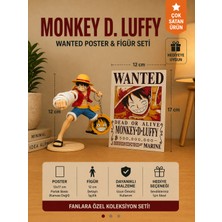 Figür Bende Monkey D. Luffy Gomu Gomu Figür + Wanted Poster Seti – One Piece Anime Koleksiyon Hediyelik