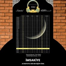 LTG Nova Ramazan Imsakiyesi - 300 gr - A3 Boyut Kişiye Özel Isimli & Logolu 1 Adet Siyah-Sarı