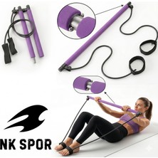 Nk Spor Taşınabilir Pilates Barı Seti - Direnç Lastikli Egzersiz Çubuğu-Profesyonel Pilates Barı - Ev Tipi Fitness ve Yoga Direnç Bandı Seti