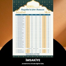 LTG Nova Ramazan Imsakiyesi - 170 gr - A4 Boyut Kişiye Özel Isimli & Logolu 100 Adet Sarı