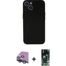 Marsilyan™- iPhone 13 Kılıf Yadigar Yansıma Serisi - Şeffaf 360 Full Body Arka Koruyucu + Yeşil Raze Metal Kamera Lens