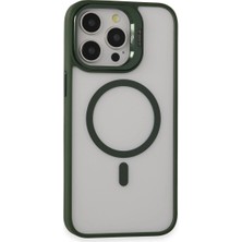 Moresun Buğz Joko  Iphone 15 Pro Kılıf Roblox Lens Magsafe Standlı Kapak - Koyu Yeşil