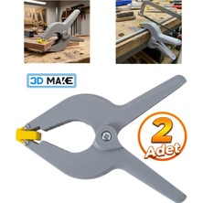 3D Make 2'li Yaylı Mandal Tipi Büyük Plastik Marangoz Hobi Işkencesi Kıskaç Mandal Işkence 22.5 cm