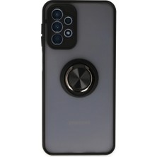 Moresun Buğz Samsung Galaxy A23 4g Kılıf Montreal Yüzüklü Silikon Kapak - Siyah