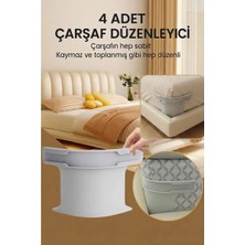 Nishev.com Evini Sev Nishev Çarşafmatik 4 Adet Çarşaf Düzenleyici - Görünmez Kaymaz Nevresim Kilidi Organizeri