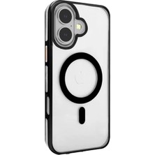 Moresun Buğz Joko  Iphone 16 Gleam Pc Sert Magsafe Kılıf - Şeffaf-Siyah