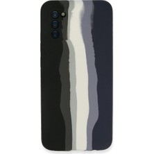 Moresun Buğz Samsung Galaxy A03S Kılıf Ebruli Lansman Silikon - Siyah-Lacivert