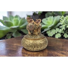 Elifeshop Feng Shui Şans Getiren Fil Biblo Mücevher Kutusu 12 cm Dekoratif Ev Hediyesi Lüks Tasarım