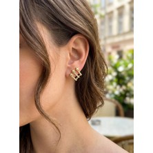 Museum Of You Yıldız Figürlü KÜPE,14K Gold Renk Zirkon Taşlı Üçlü Görünümlü, Xuping