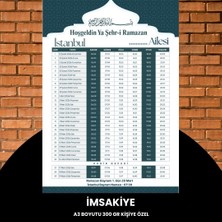 LTG Nova Ramazan Imsakiyesi - 300 gr - A3 Boyut Kişiye Özel Isimli & Logolu 1 Adet Yeşil