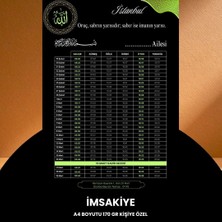 LTG Nova Ramazan Imsakiyesi - 170 gr - A4 Boyut Kişiye Özel Isimli & Logolu 100 Adet Siyah-Yeşil