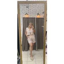 Tuba Toptaş Keten Şortlu Takım