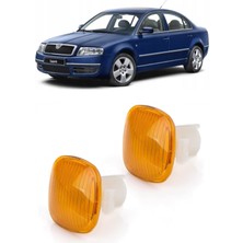 CME PARTS Skoda Superb Mk1 2002-2008 Uyumlu Sağ+Sol Takım Sarı Çamurluk Sinyali 2 Adet 1U0949127