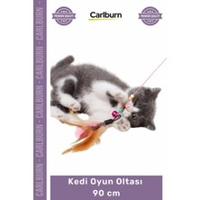 Carlburn Özel Üretim Interaktif Eğlenceli Esnek Dayanıklı Hareketli Avcılık Içgüdü Kedi Oyun Oltası 90 cm