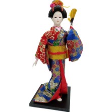Dünyadan Hediyeler Japon Kimonolu Geyşa Bebek Kabuki Biblo 30 cm No.17
