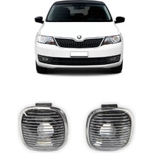 CME PARTS Skoda Rapid 2012-2015 Uyumlu Sağ+Sol Takım Siyah Karartma Çamurluk Sinyali 2 Adet 1U0949127B
