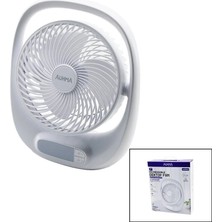 İlkyaz Fashion USB 7 Inç- 20CM Masa Üstü Fan Vantilatör Işıklı 5W 180 Derece 3 Kademe Hız - 3 Pervane Stand=