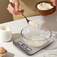 İlkyaz Fashion Ieg™ Dijital Mutfak Terazisi Paslanmaz Çelik Elektronik LCD Ağırlık 5 kg Ölçeklii Pi