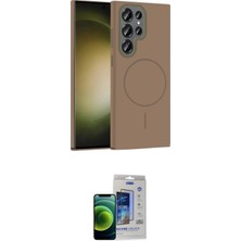 İlkyaz Fashion Ieg™ Galaxy S23 Ultra Kılıf Siluet Doku Özel Seri - Siyah Durable Full Glue Curved Cam