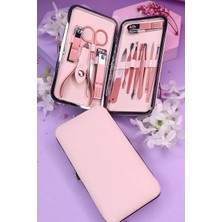 Ronanna Profesyonel Çantalı Tırnak Bakım Manikür Seti Pembe Renk 12 Parça