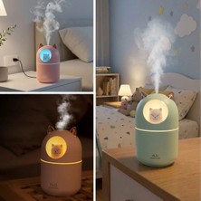 İlkyaz Fashion Kedicik Figürlü Hava Nemlendirici – Ultrasonik Soğuk Buhar Makinesi, LED Işıklı Masa�