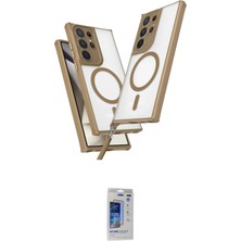 İlkyaz Fashion Ieg™ Galaxy S24 Ultra Kılıf Atlas Doku Koleksiyonu - Siyah Durable Full Glue Curved Hayalet Cam