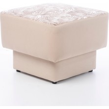 Nareen Home Bej Palmiye Desenli Puf
