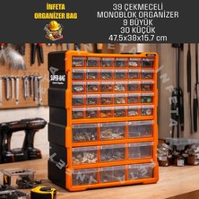 İnfeta 39 Çekmeceli Mega Boy Monoblok Organizer Hobi Seti Vida Çivi Malzeme Kutusu Takım Çantası