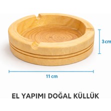 Kea Ev Eşyaları Doğal Ahşap Küllük El Yapımı – 11 cm Dekoratif Masa Küllüğü