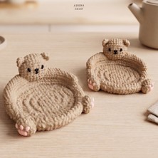 Adens Shop 2'li Sevimli Ayı Şekilli Bardak Altlığı