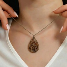 Koçak Takı Ahşap Kolye Modern Özgün Minimalist Takı Model No 302