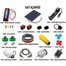 Emay Center 18650 Pilli Profesyonel Okul Deney Seti: Seri/paralel Devre, Solar ve Su Motoru Kiti