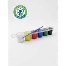 The Monarch Co Çocuklar Için Güvenli 6X25 ml Guaj Boya Seti - Fırça Hediyeli, Toksik Olmayan Zararsız Boya