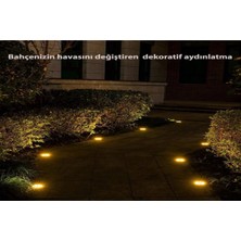 baytoptan Solar Güneş Enerjili 8 Ledli Kazıklı Çim Zemin Bahçe Aydınlatma 3 W Gün Işığı Sarı LED ( 8 Li Set )