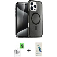 Marsilyan™- iPhone 16 Pro Kılıf Nova Asil Prime - Şeffaf Pasifik Cam Ekran Koruyucu + Beyaz Raze Metal Kamera Lens