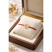 Papatya Silver 925 Ayar Gümüş Kırmızı Ipli Kök Çakra Makrome Beraberlik Bileklik.rose.gold.rodaj