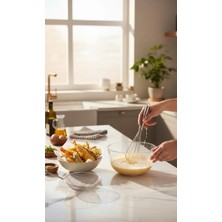 Mybru Paslanmaz Çelik Metal Saplı El Çırpıcısı ve Kevgir 2'li Set (Blender)