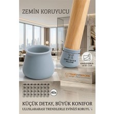 Zenvia Silikonlu Sandalye Ayak Koruyucu – Sessiz ve Çiziksiz Kullanım 40’lı Set Gri 723002 Znv-Hby3