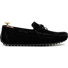 By Barretti Siyah Süet Bağcıklı Rok Loafer