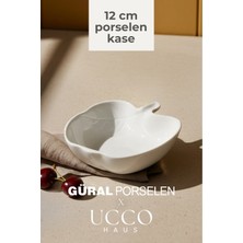 Ucco 12 cm Porselen Kase Çerezlik Kahvaltılık Meyve Tabağı Tatlı Sunum Tabağı Kahvaltılık Tabak