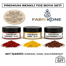 Fabrikone 3'lü Set Premium Toz Mum Boyası Hobi Seti - 5 cc (Kırmızı, Sarı, Kahverengi) BKFAB3KSRKH5G