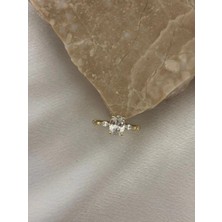 Xuping Jewelry Oval Kesim Taşlı Kuyumcu Model Çelik Yüzük