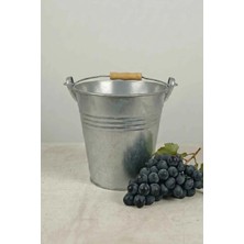 Desen Dekorasyon Metal Dekoratif Kova 4 Litre - 21 cm Çok Amaçlı Saplı Galvaniz Saksılık ve Düzenleyici
