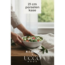 Ucco 21 cm Porselen Artisan Salata Meyve Sunum Kasesi - Yemek Makarna Tabağı