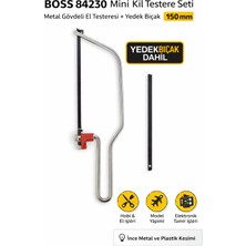 NSE Boss 84230 Mini Kıl Testere Seti 150 mm – Metal Gövdeli El Testeresi + Yedek Bıçak